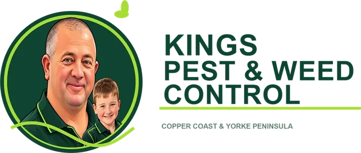 Kings Pest & Weed Control logo with Brad and Jett King